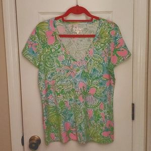 Lily Pulitzer GUC short sleeved, stretch top